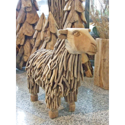 Owca z drewna tekowego Dekoracja Ozdoba 1:1 XL